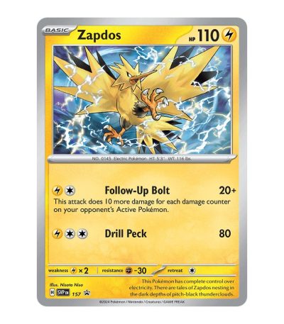 Zapdos SVP Black Star Promos 157